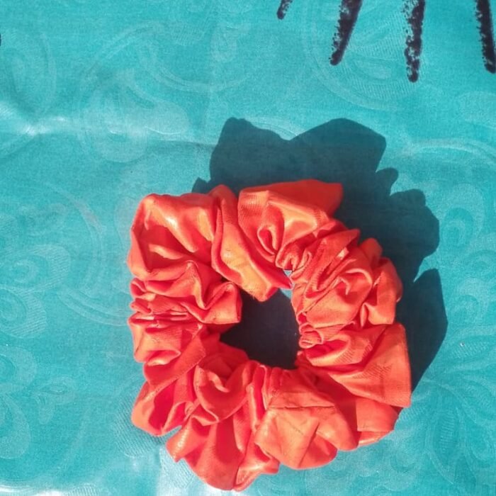 Bobo Satin Orange Hair Scrunchie