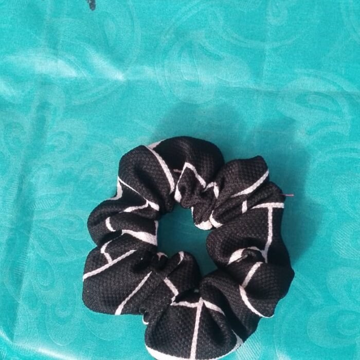 Bobo Classic Black Printed Scrunchie